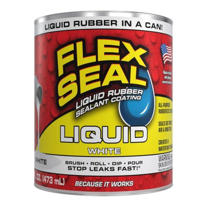 Flex Seal Liquid Rubber Sealant Coating, Waterproof, White, 16 oz - color: White, size: 16 oz