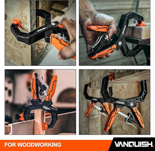VANQUISH 4-Pack Quick-Release Ratcheting Wood Clamps for Woodworking, Professional Hand Clamps, Ergonomic Handles, 55 LBS Clamping Force, 2-Pack 4 Inch and 2-Pack 2 Inch - size: 4 Pack Mixed