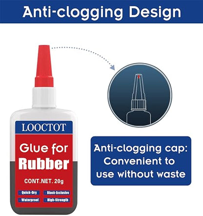 Black Rubber Glue,Super Instant Glue for Rubbers,Tire,Tube,Edge,etc 20g - style: Rubber Glue