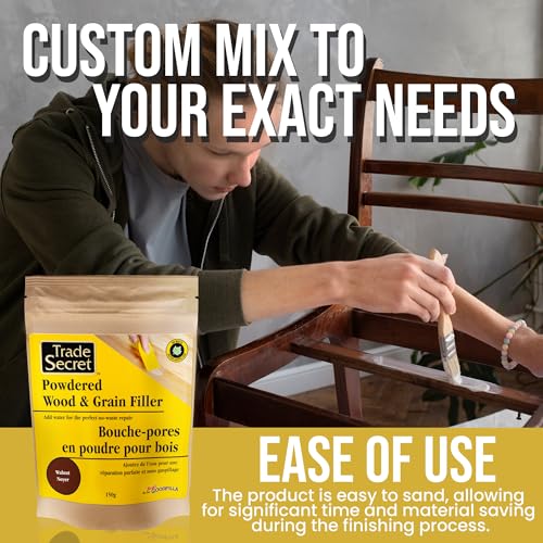 Powdered Wood Filler Putty, Walnut, Paintable Sandable, Tintable, 150 g - color: Walnut