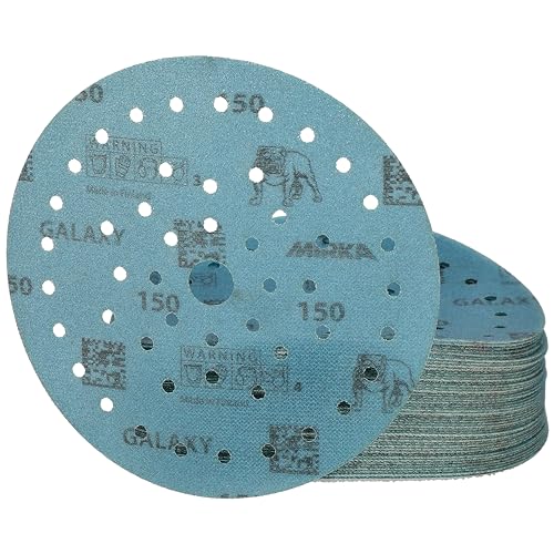 Mirka Galaxy Multifit 6 Inch Ceramic Discs, 150 Grit, Hook & Loop, 50 Pack - size: Grit 150