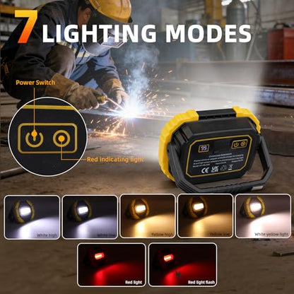 YXQUA 30W Rechargeable LED Work Light, 3000LM IP65 Magnetic Base - size: 5.75 inches