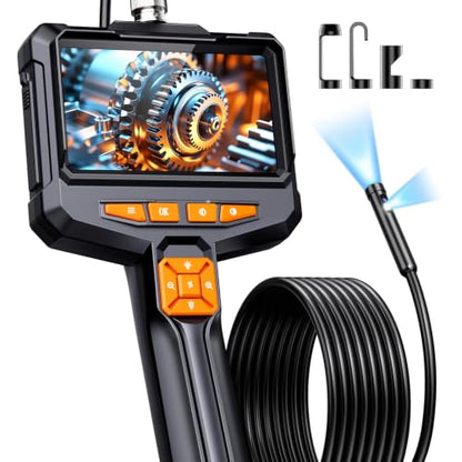 Dual Lens Borescope Camera with Light, 4.3" 1080P Handheld Endoscope - size: 4.3inch
