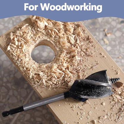 1-9/16 in x 6-1/2 in Auger Drill Bit for Wood, 1/4 inch Hex Shank Auger Drill Bit for Hard Wood,Soft Wood, Plywood and Plastic (1-9/16 in x 6-1/2 in) GRIXLEN - size: 1-9/16 in x 6-1/2 in