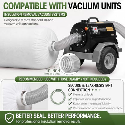 Pangda 10 Pack Insulation Removal Vacuum Bags Heavy Duty 75 Cu ft,White - color: White