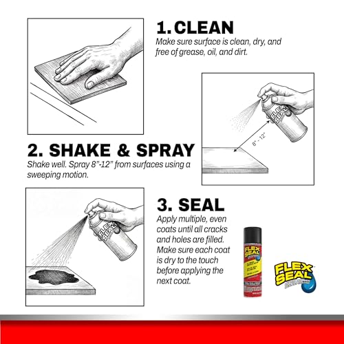 Flex Seal Spray Rubber Sealant Coating, Waterproof, Black, 14 oz, 2-Pack - color: Black, size: 14 oz (Pack of 2)