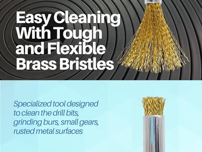 Artman Instruments Bur Brush Tough Brass Bristles with Adjustable Telescopic Handle Rust Cleaning Adjustable Handle