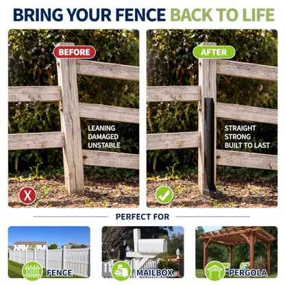 35 Inch Fence Post Repair Kit, Fix Broken 4x4/6x6 Wood Post