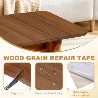 HARFINGTON Wood Grain Repair Tape 3" x33ft Self-Adhesive Repair Patch - color: Light Brown, size: 3" x 33ft