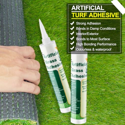 Threlaco 2 Tubes Artificial Grass Turf Glue 10 oz Seam Adhesive Synthetic