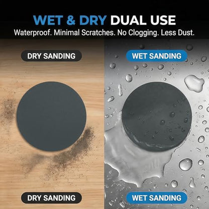 50 Pcs 2" Wet Dry Sandpaper, 2000 Grit, Hook & Loop - style: 2,000 Grit
