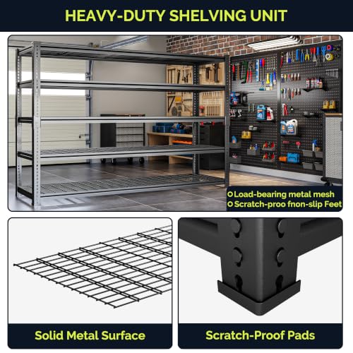 60" W Adjustable Storage Shelving, 3300lbs Heavy Duty Garage Rack - size: 60"W x 24''Dx 78"H