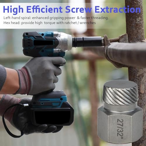 25 PCS Screw Extractor Set, Bolt Remover Tools for Stripped Broken Bolts
