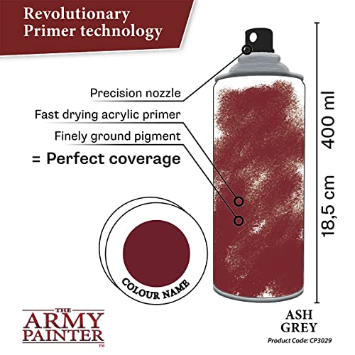 The Army Painter, Colour Primer Ash Grey, 400 ml acrylic spray - color: Ash Grey