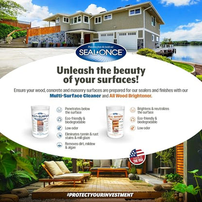 Seal-Once All Wood Brightener Powder, Rejuvenates and Restores Wood, 1 lb