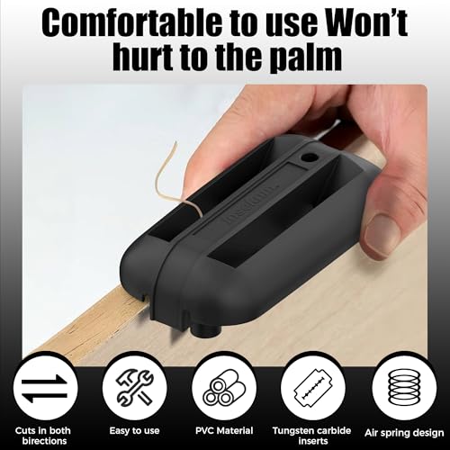 Edge Banding Trimmer,Tungsten Carbide Blades,Manual Woodworking Tool,Black - color: Black