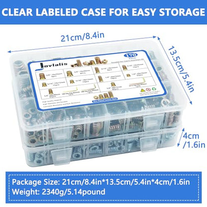 Threaded Inserts 340 PCS, 10 Sizes Assortment Kit for Wood Furniture - size: 340 PCS