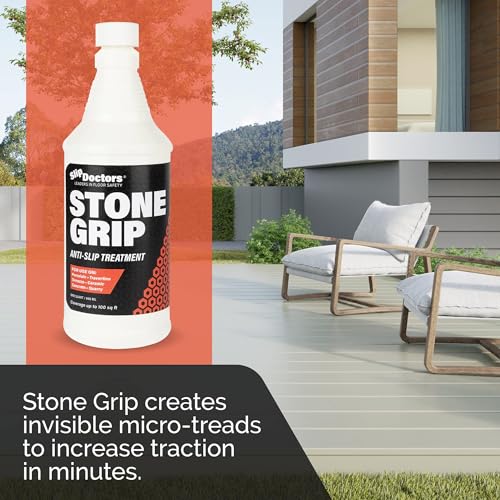 Stone Grip Industrial (Gallon) Non-Slip Floor Treatment for Tile and Stone to Prevent Slippery Floors. Indoor/Outdoor, Residential/Commercial, Works in Minutes for Increased Traction - style: Gallon