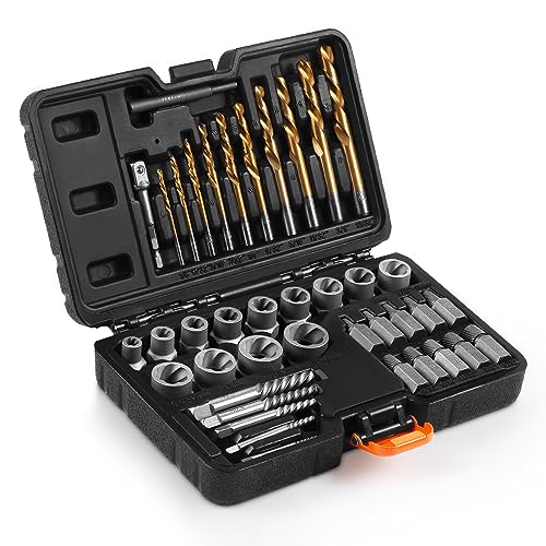 40 Pcs Broken Bolt Extractor Kit with Easy Out Screw Extractor Set - size: 40-Piece Bolt & Screw Extractor Set
