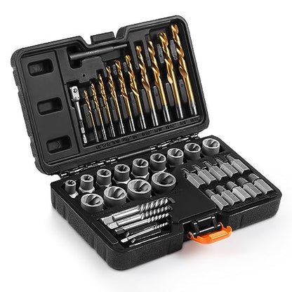 40 Pcs Broken Bolt Extractor Kit with Easy Out Screw Extractor Set - size: 40-Piece Bolt & Screw Extractor Set