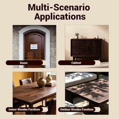 Wood Stain Sealer 135ml/5.3oz Water Based Walnut Wood Stain in One Brush - color: Black/Walnut