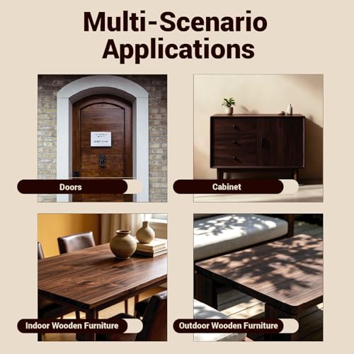 Wood Stain Sealer 135ml/5.3oz Water Based Walnut Wood Stain in One Brush - color: Teak