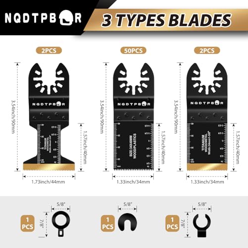 54 PCS Oscillating Saw Blades Multitool Blades Professional Universal Wood - size: 54PCS