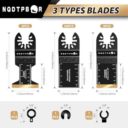 54 PCS Oscillating Saw Blades Multitool Blades Professional Universal Wood - size: 54PCS