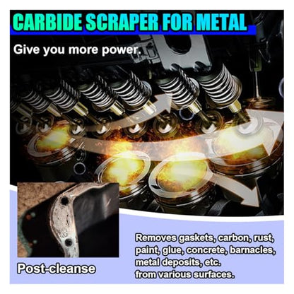 Carbide Scraper Set, 1-1/4 Inch and 5/8 Inch Gasket Scrapers Tool - size: 1 Pair