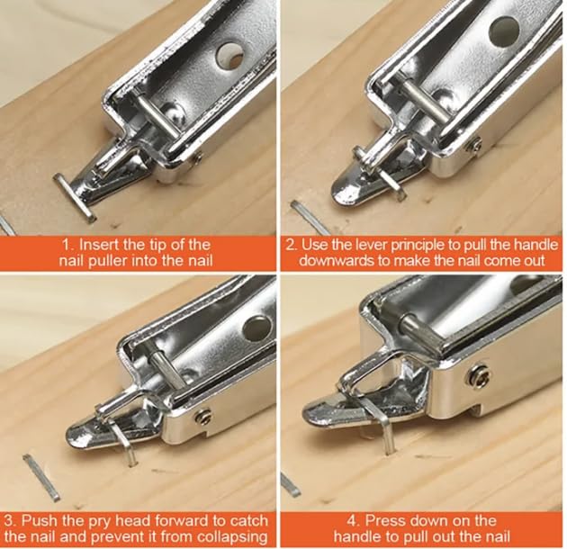 Edward Tools Harden Staple Remover - Heavy Duty Puller Tool for Quick Removal of Staples and Nails - For Upholstery, Furniture, Flooring, Construction - Ergo Handle - Both U Shaped/Flat Staples