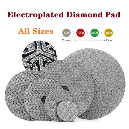 Electroplated Diamond Sanding Paper Sheet Pad,60Grit 3inch 75mm Grinding Sandpaper Pad Hook and Loop Backing for Metal Glass Porcelain Ceramic Hand Polishing & Trimming (1 Piece) - size: 3inch 75mm, style: 60Grit 1Piece