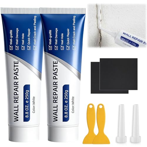 2PCS Drywall Repair Kit, Wall Mending Agent, Wall Patch Repair Kit with Scraper, Multi-Functional Drywall Patch Paste Repair Kit for DIY Home Fix