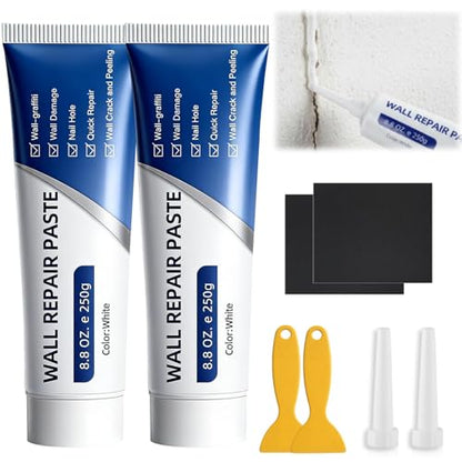 2PCS Drywall Repair Kit, Wall Mending Agent, Wall Patch Repair Kit with Scraper, Multi-Functional Drywall Patch Paste Repair Kit for DIY Home Fix