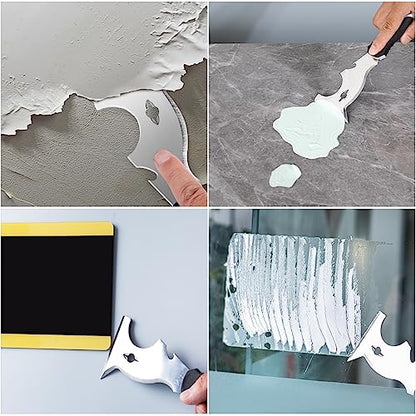 Mister Rui 3PC 10-in-1 Paint Scraper, MultiUse Putty Knife Tool, Hammer End