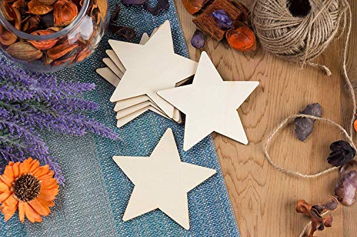 Creative Hobbies® 3.5 Inch Unfinished Wooden Shapes - Ready to Paint or Decorate Star Shape | 12 Pack - size: 3.5 Inch - Star