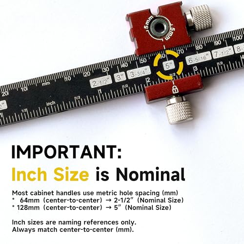 Cabinet Hardware Jig, Cabinet Drawer Pull Jig, Cabinet Pull Template Tool - color: Red-black