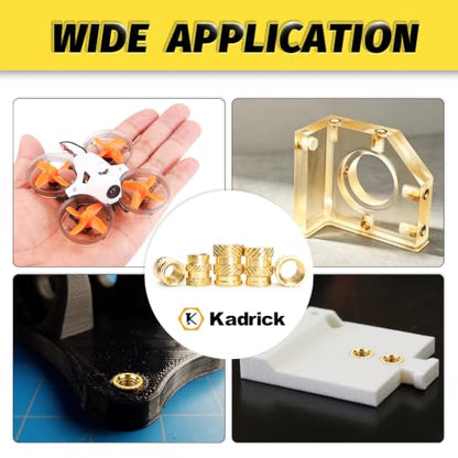 KADRICK 620Pcs M2 M2.5 M3 M4 Heat Set Inserts Kit with Heat Set Insert Tips - size: Kit M2-M4 620Pcs