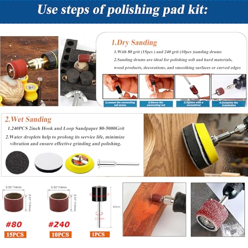 275PCS 2 Inch Hook and Loop Sanding Discs Kit - size: 2Inch-KIT
