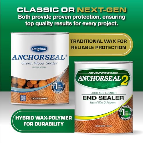 ANCHORSEAL Classic Log and Lumber End Sealer, Prevents Checking, 1 Quart - size: 1 Quart