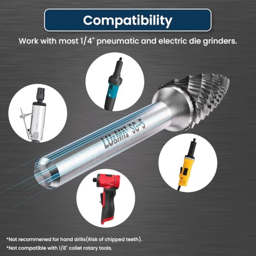 LU&MN SG-5 Tungsten Carbide Burr, 1/2" Head, 1/4" Shank, 1 PCS - style: SG-5