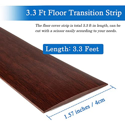 FONUNO Vinyl Floor Transition Strip Self Adhesive Threshold Strip 1.57" W - color: Coffee, size: 4cm, 3.3Ft