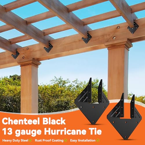 30 Pcs Black Hurricane Tie for Rafter - Heavy Duty 13 Gauge Hurricane Clips for Trusses, Roof Rafter Brackets fits 2x4,2x6 Wood, Rafter Connector, Roof Truss Clips, Hurricane Ties - style: Black Hurricane ties - 30pcs