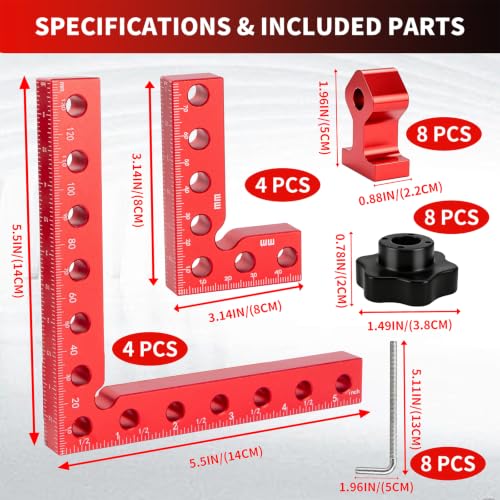 Corner Clamps for Woodworking 8PCS, 90 Degree Right Angle Clamp - size: 8pcs
