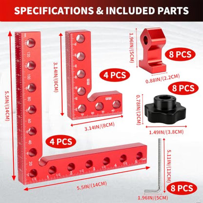 Corner Clamps for Woodworking 8PCS, 90 Degree Right Angle Clamp - size: 8pcs
