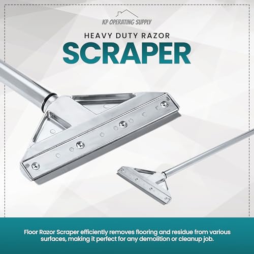8-Inch Floor Scraper Tool with Razor Blade, Long Handle - size: Pack of 1