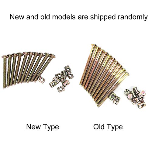 Furniture Bolts and Barrel Nuts, 10 Pcs Bed Frame Bolts Crib Replacement Hardware Kit M6 Bed Bunk Furniture Hex Dowel Bolts with Barrel Nuts Carbon Steel Cross Dowel Nut (40mm) - size: 40mm