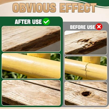 JAOJAO Epoxy Wood Filler with Epoxy Resin and Hardener, Wood Flour