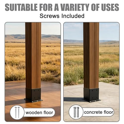 4x4 Post Base Brackets 8 Pcs Deck Post Base (Inner Size:3.6" x 3.6") - size: 4x4-8