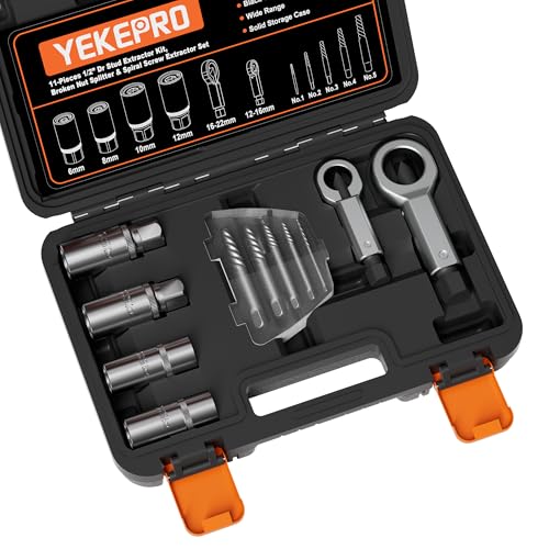 11PCS Bolt Extractor Set, Heavy Duty Screw & Stud Remover Kit - size: 11PCS