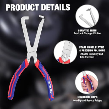 WORKPRO 8 Inch Electrical Disconnect Pliers with Soft Ergonomic Handle